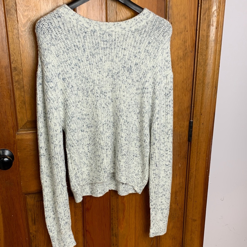 Blue Rain Speckled Gray Women's Sweater large